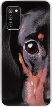 ADEL Siliconen Back Cover Softcase Hoesje Geschikt Voor Samsung Galaxy A02s - Teckel Hond
