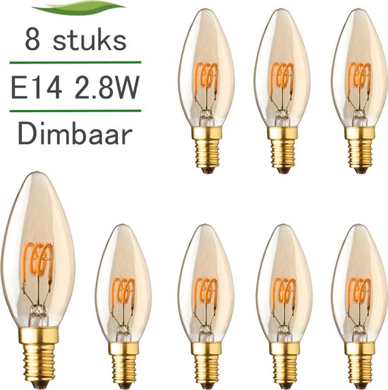 E14 LED lamp - 8-pack - Kaarslamp - 2.3W - Dimbaar - 2000K extra warm |  bol.com