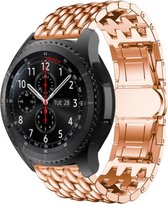 Stalen Smartwatch bandje - Geschikt voor  Samsung Galaxy Watch stalen draak band 46mm - rosé goud - Horlogeband / Polsband / Armband