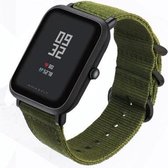 Nylon Smartwatch bandje - Geschikt voor  Xiaomi Amazfit Bip nylon gesp band - groen - Horlogeband / Polsband / Armband