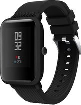 Siliconen Smartwatch bandje - Geschikt voor  Xiaomi Amazfit Bip silicone band - zwart - Horlogeband / Polsband / Armband