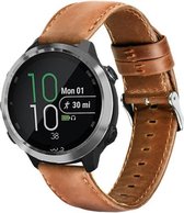 Leer Smartwatch bandje - Geschikt voor  Garmin Vivoactive 4 leren band - 45mm - bruin - Horlogeband / Polsband / Armband