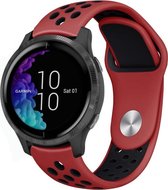 Siliconen Smartwatch bandje - Geschikt voor  Garmin Venu sport band - rood/zwart - Horlogeband / Polsband / Armband