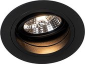 QAZQA chuck - Moderne Inbouwspot - 1 lichts - Ø 120 mm - Zwart - Woonkamer | Slaapkamer | Keuken