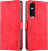 Voor vivo Y73s / S7e AZNS Skin Feel Calf Texture Horizontal Flip Leather Case met kaartsleuven & houder & portemonnee (rood)