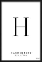 Poster Letter H Hardenberg A3 - 30 x 42 cm (Exclusief Lijst)