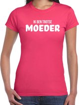 Ik ben trotse moeder - t-shirt fuchsia roze voor dames - mama kado shirt / moederdag cadeau XS