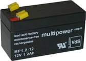Multipower Oplaadbare loodaccu 4,8mm, 12V / 1,2Ah, 97x43x59mm