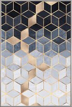 JUNIQE - Poster met kunststof lijst Soft Blue Gradient Cubes -30x45