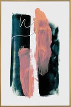JUNIQE - Poster met kunststof lijst Abstract Brush Strokes 3X -20x30