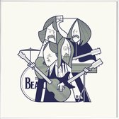 JUNIQE - Poster met kunststof lijst The Beatles illustratie -30x30