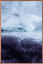 JUNIQE - Poster met kunststof lijst Direction North -13x18 /Blauw &