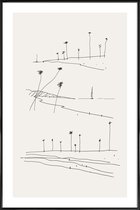 JUNIQE - Poster met kunststof lijst Seaside -13x18 /Grijs & Ivoor
