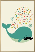 JUNIQE - Poster met kunststof lijst Firewhale -30x45 /Kleurrijk