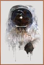 JUNIQE - Poster met kunststof lijst The Astronaut -20x30 /Grijs &
