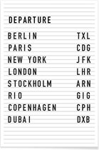 JUNIQE - Poster Berlin Departure -30x45 /Wit & Zwart