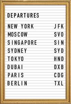 JUNIQE - Poster met houten lijst Departure New York -30x45 /Wit &