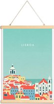 JUNIQE - Posterhanger Retro Lissabon -20x30 /Kleurrijk