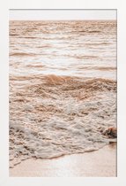 JUNIQE - Poster met houten lijst Golden Beach -13x18 /Bruin & Ivoor
