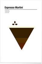 JUNIQE - Poster Espresso Martini - minimalistisch -13x18 /Bruin &