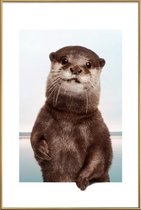 JUNIQE - Poster met kunststof lijst OTTER -20x30 /Bruin