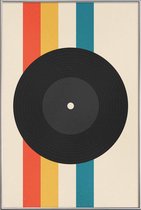 JUNIQE - Poster met kunststof lijst Record -30x45 /Kleurrijk