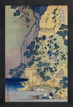 JUNIQE - Poster in houten lijst Hokusai - Travellers Climbing up a