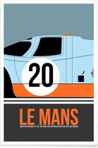 JUNIQE - Poster Le Mans Poster 2 -13x18 /Blauw & Oranje