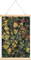 JUNIQE - Posterhanger Herfstbomen - luchtfotografie -60x90 /Geel &