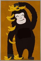 JUNIQE - Poster met kunststof lijst Gorilla Orange -30x45 /Oranje &
