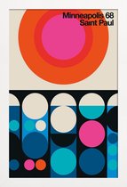 JUNIQE - Poster met houten lijst Vintage Minneapolis-Saint Paul 68