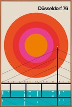 JUNIQE - Poster met kunststof lijst Vintage Düsseldorf 76 -40x60