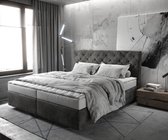 Boxspringbed Dream-Great microvezel antraciet Vintage 180x200 met matras en topper