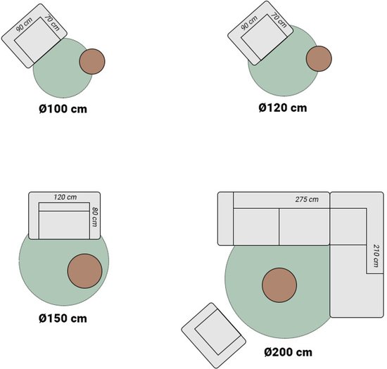 Rond hoogpolig vloerkleed - Lofty Fringe Creme/Wit - Ø 100 cm