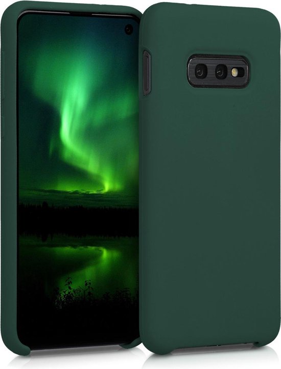 kwmobile telefoonhoesje geschikt voor Samsung Galaxy S10e - Hoesje met siliconen coating - Smartphone case in mosgroen