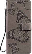 Mobigear Butterfly Telefoonhoesje geschikt voor OPPO Find X2 Pro Hoesje Bookcase Portemonnee - Grijs