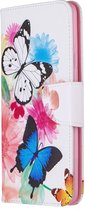 Samsung Galaxy A20s Hoesje - Mobigear - Design Serie - Kunstlederen Bookcase - Butterfly - Hoesje Geschikt Voor Samsung Galaxy A20s