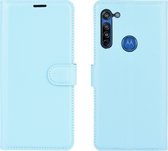 Motorola Moto G8 Hoesje - Mobigear - Classic Serie - Kunstlederen Bookcase - Blauw - Hoesje Geschikt Voor Motorola Moto G8