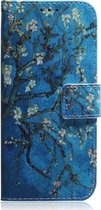 Huawei P Smart (2020) Hoesje - Mobigear - Design Serie - Kunstlederen Bookcase - Almond Blossoms - Hoesje Geschikt Voor Huawei P Smart (2020)