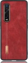 Mobigear Stitch Telefoonhoesje geschikt voor OPPO Find X2 Pro Hoesje Backcover - Rood
