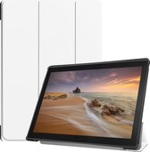 Lenovo Tab E10 Hoes - Mobigear - Tri-Fold Serie - Kunstlederen Bookcase - Wit - Hoes Geschikt Voor Lenovo Tab E10