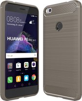Huawei P8 Lite (2017) Hoesje - Mobigear - Brushed Slim Serie - TPU Backcover - Grijs - Hoesje Geschikt Voor Huawei P8 Lite (2017)