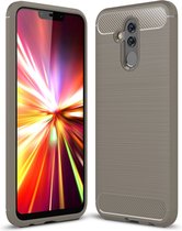 Huawei Mate 20 Lite Hoesje - Mobigear - Brushed Slim Serie - TPU Backcover - Grijs - Hoesje Geschikt Voor Huawei Mate 20 Lite