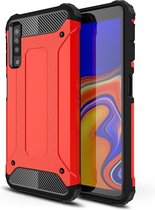 Samsung Galaxy A7 (2018) Hoesje - Mobigear - Outdoor Serie - Hard Kunststof Backcover - Rood - Hoesje Geschikt Voor Samsung Galaxy A7 (2018)