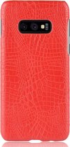 Samsung Galaxy S10e Hoesje - Mobigear - Krokodil Serie - Hard Kunststof Backcover - Rood - Hoesje Geschikt Voor Samsung Galaxy S10e