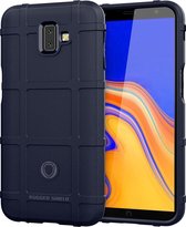 Samsung Galaxy J6 Plus Hoesje - Mobigear - Rugged Shield Serie - TPU Backcover - Blauw - Hoesje Geschikt Voor Samsung Galaxy J6 Plus