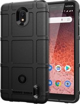 Nokia 1 Plus Hoesje - Mobigear - Rugged Shield Serie - TPU Backcover - Zwart - Hoesje Geschikt Voor Nokia 1 Plus