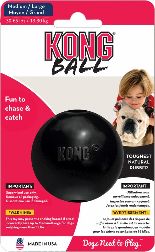 Kong extreme bal - hondenspeelgoed - zwart - m/l