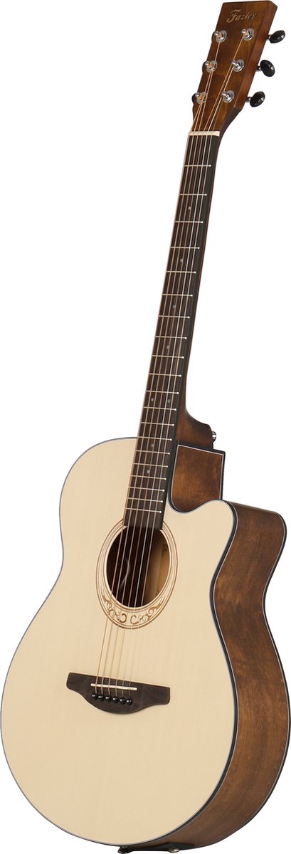 Fazley W100NE-4/4 elektrisch-akoestische solid top westerngitaar naturel