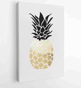 Hand drawn tropical fruit with golden and watercolor texture 3 - Moderne schilderijen – Vertical – 1912866991 - 40-30 Vertical